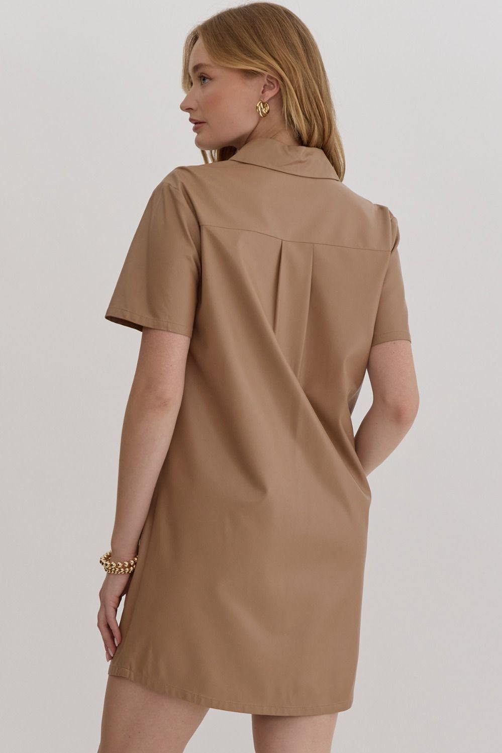 Pleather Shirt Dress Pleather Shirt Dress
