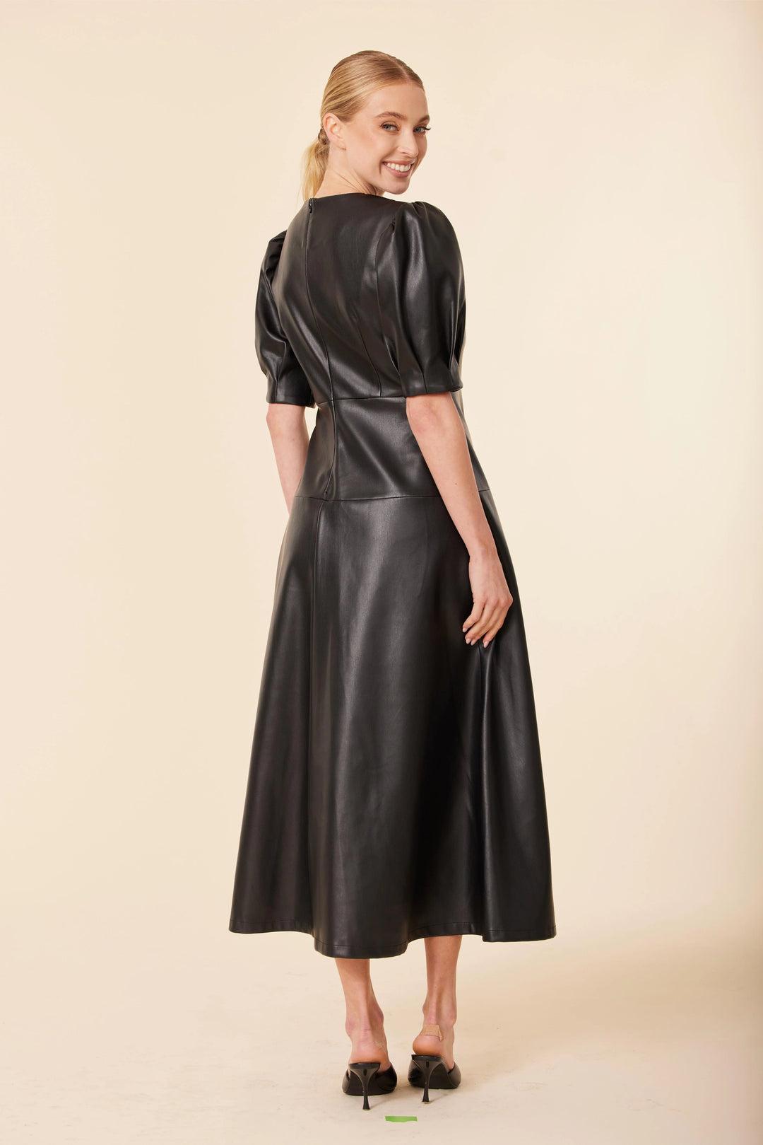 Faux Leather Maxi Dress Dolce Cabo Holiday Dresses fit and flare