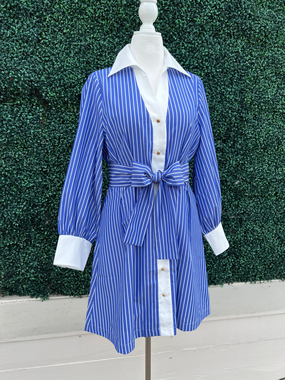 Fit & Flair Pinstripe Shirt Dress | Office Attire Fit & Flair Pinstripe Shirt Dress | Office Attire