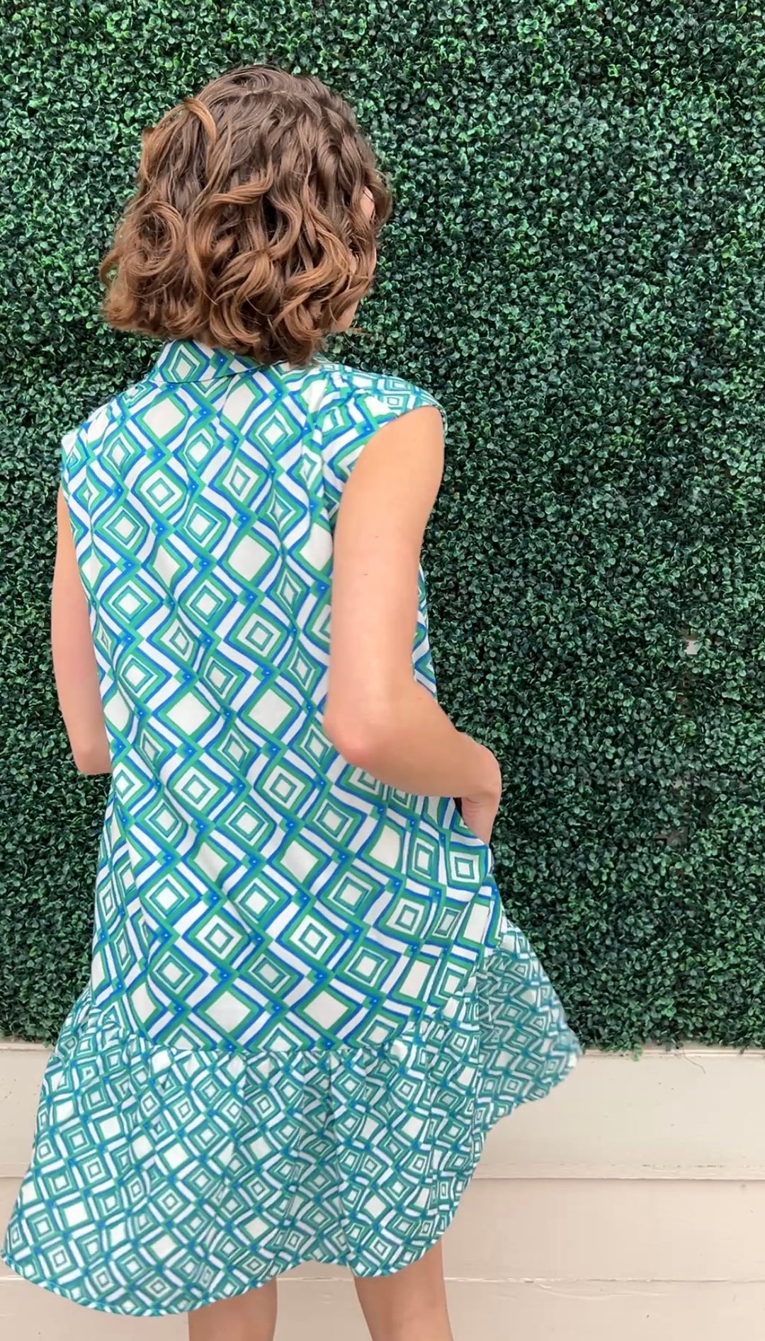 green geometric shirt dress Geometric Print Shirt Dress | Best Online Women's Boutique