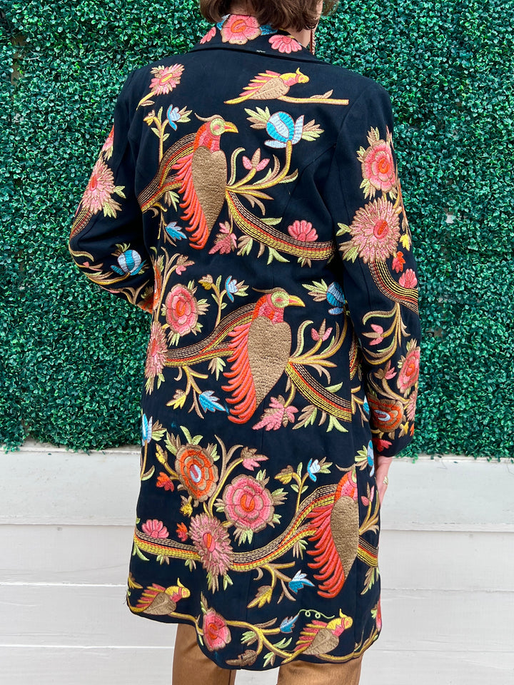 Golden Embroidered Bird Jacket HLSR Houston Rodeo Southern Style