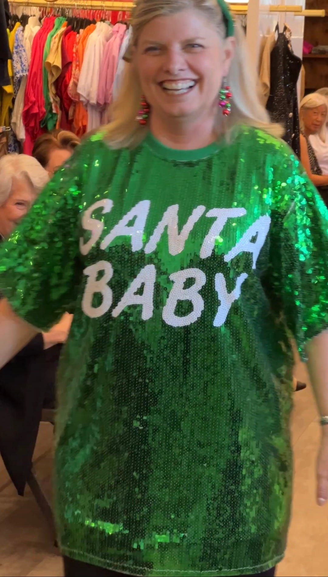 green sequin t shirt dress TWP Women's Mini T Shirt Dress in Fishscale Sequins - Green Ombre