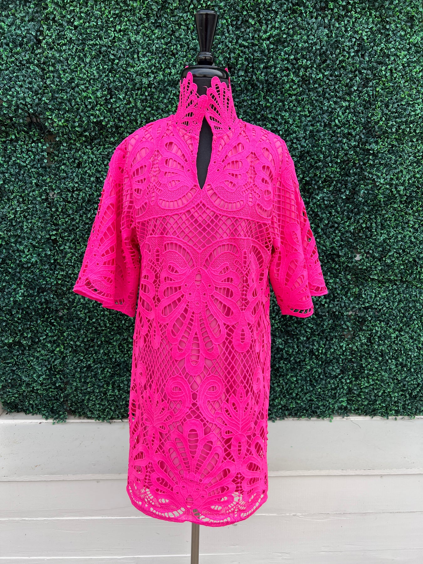 Hot Pink Lace Dress | Colorful Boutique