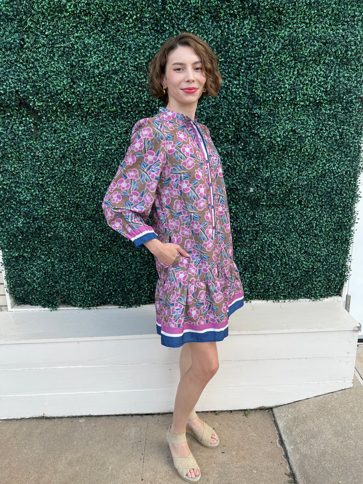 Dark Floral Long Sleeve Dress