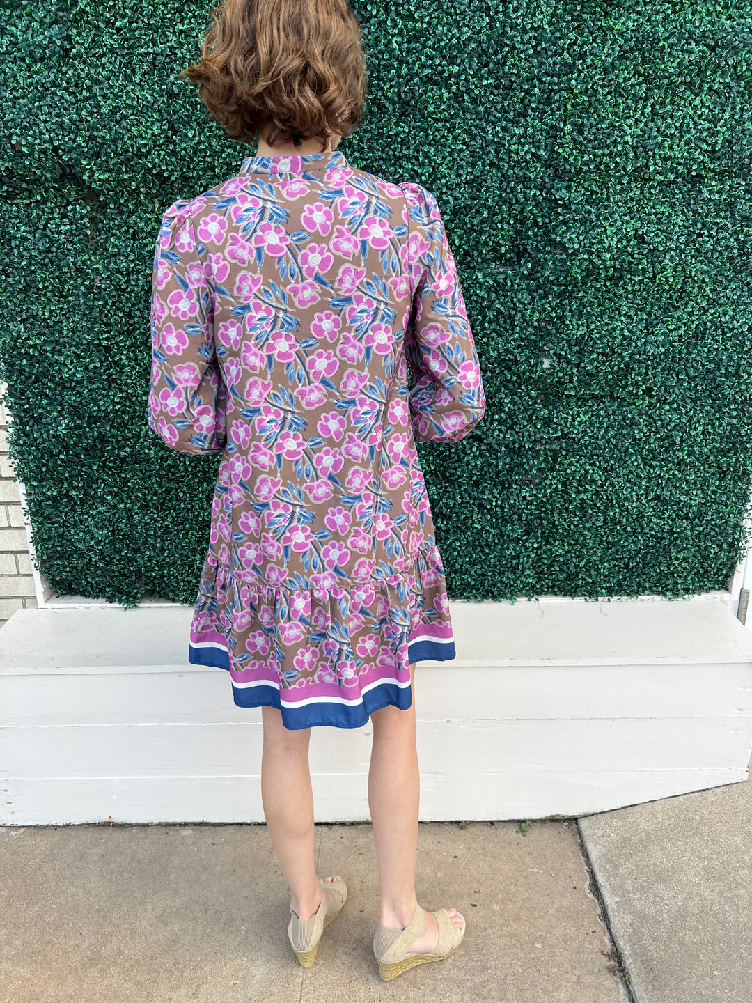 Dark Floral Long Sleeve Dress