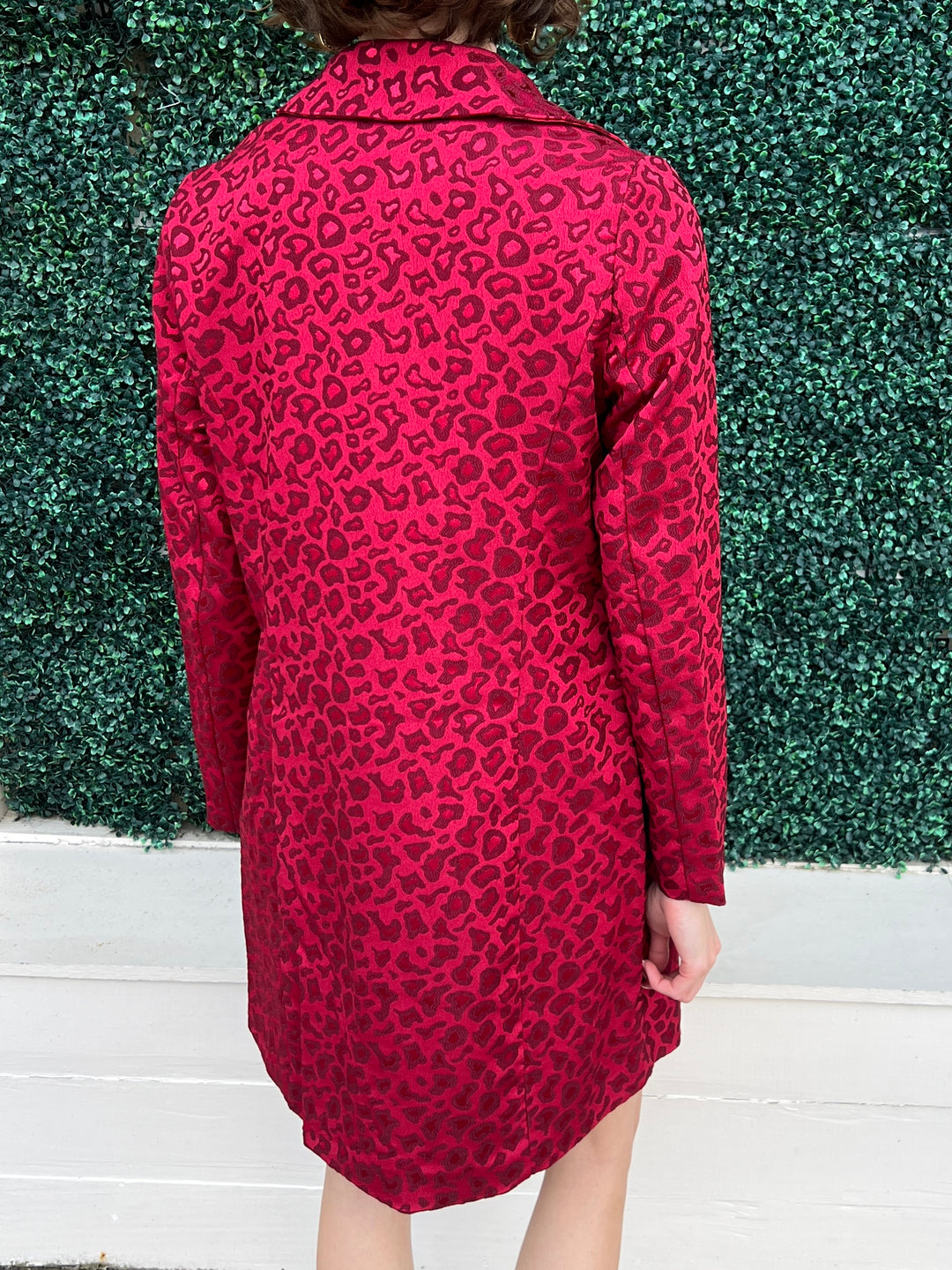 Red Cheetah Brocade Jacket