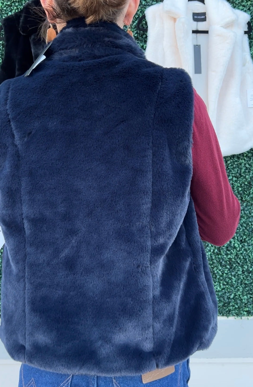 Faux Fur Notch Collar Vest