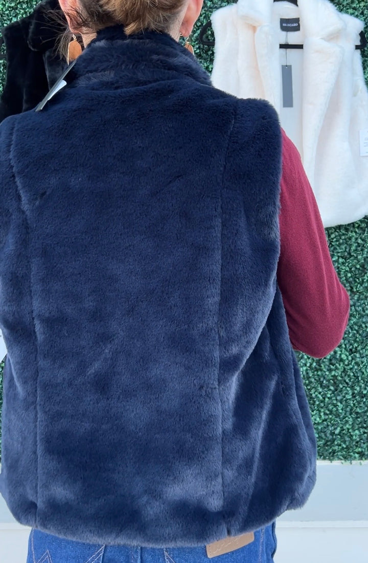 Faux Fur Notch Collar Vest