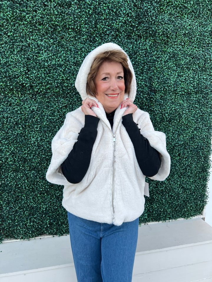 Faux Fur Hoody Topper
