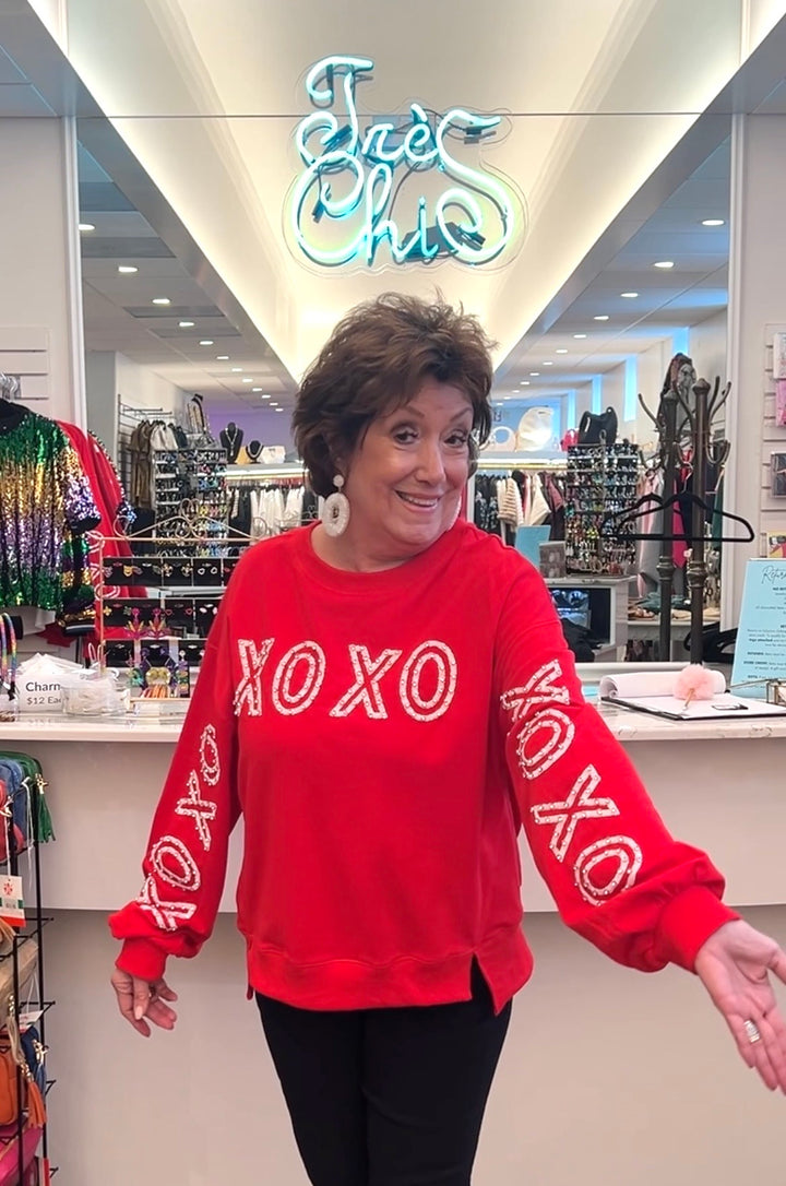 XOXO Sequin Sweatshirt