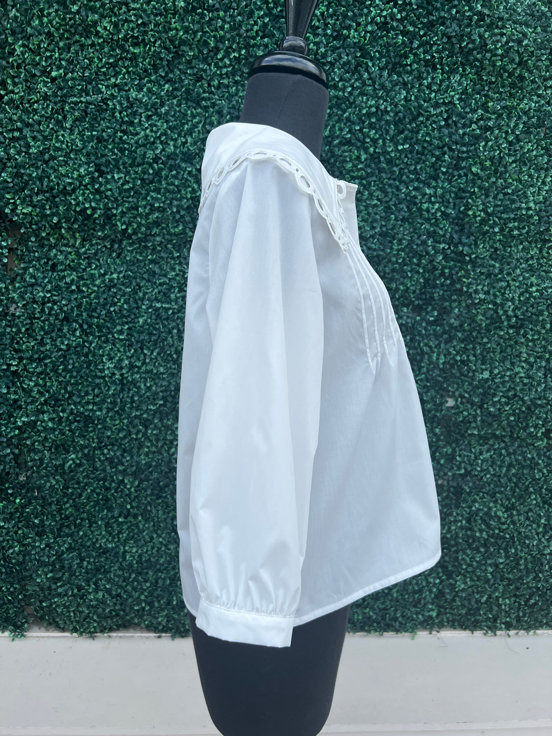 White Oversized Collar Blouse