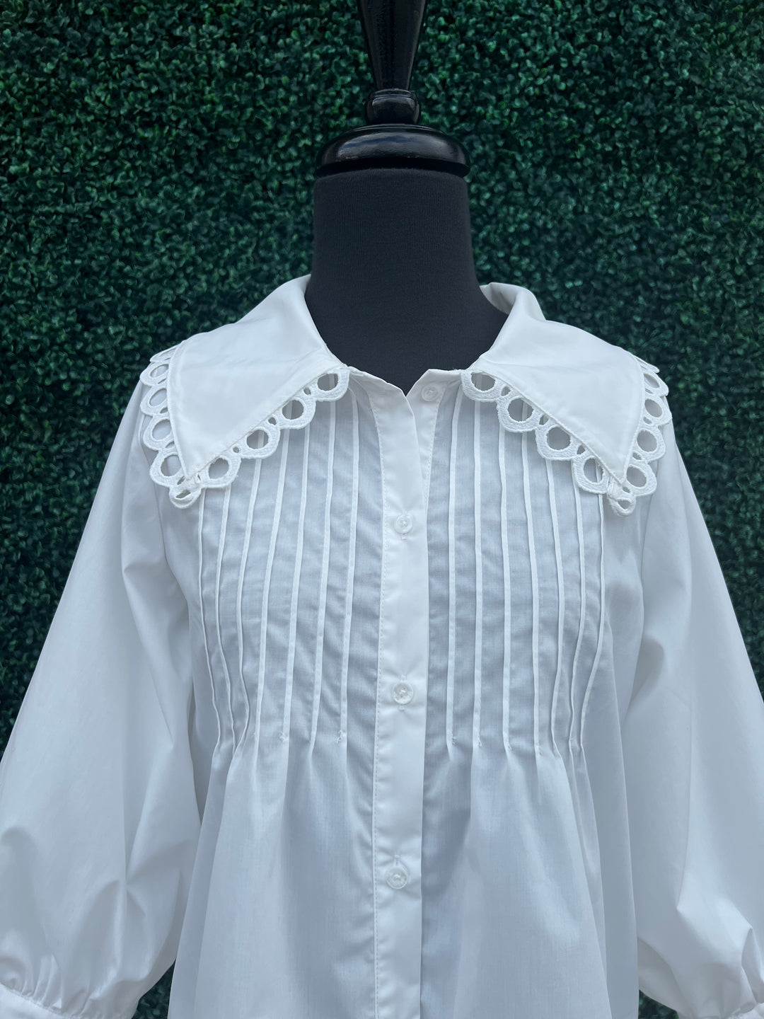 White Oversized Collar Blouse