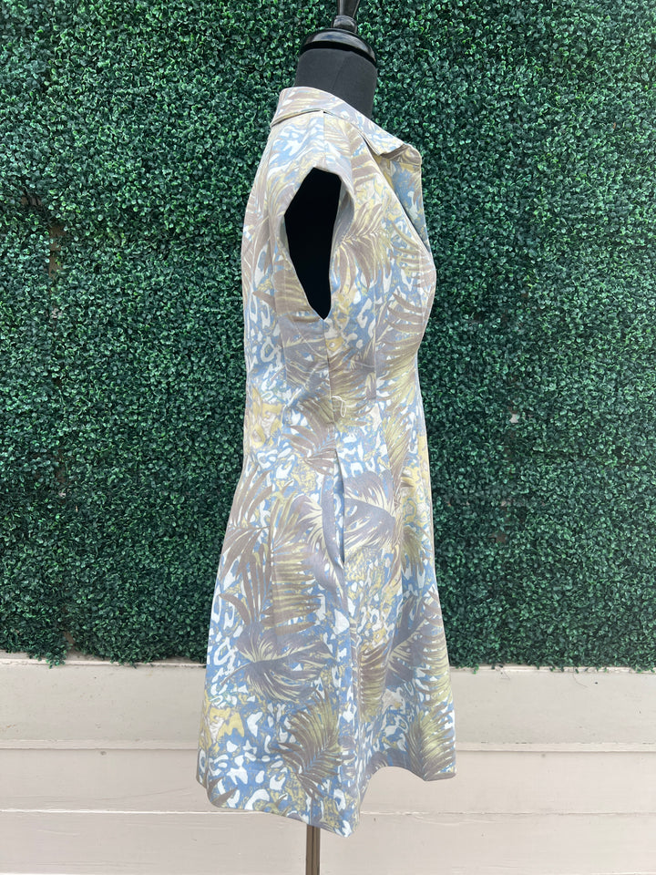 Fit &amp; Flare Palm Print Dress