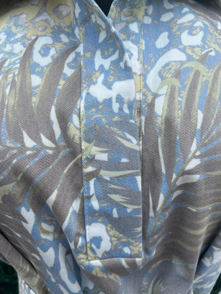 Fit &amp; Flare Palm Print Dress