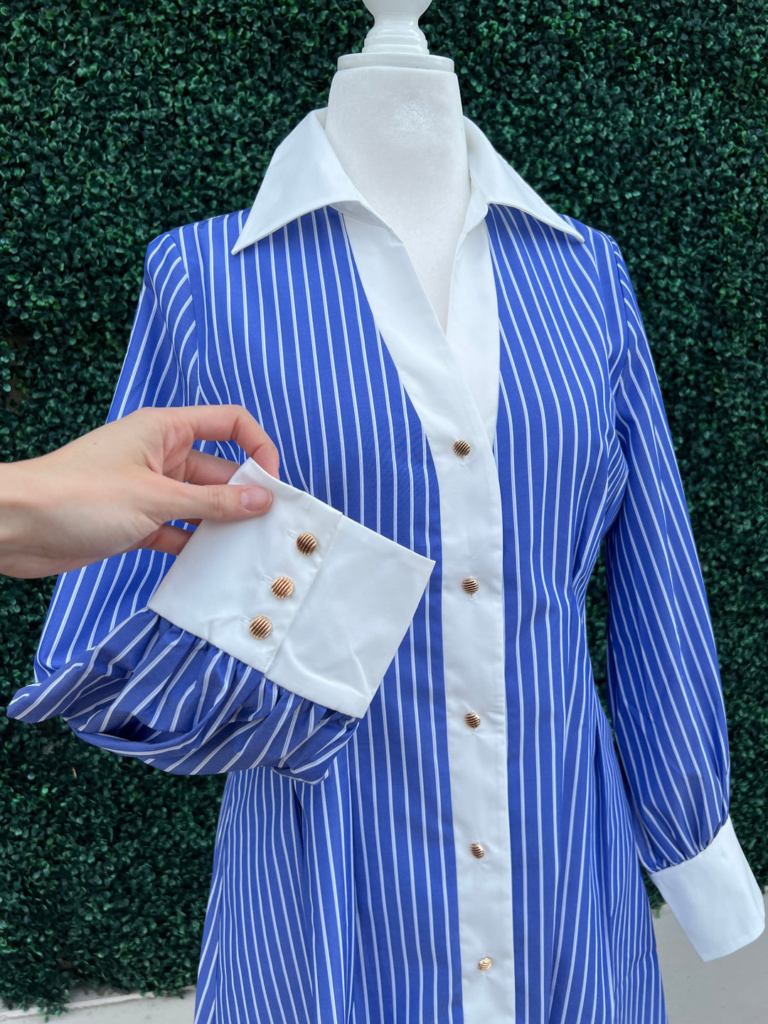 Fit &amp; Flair Pinstripe Shirt Dress