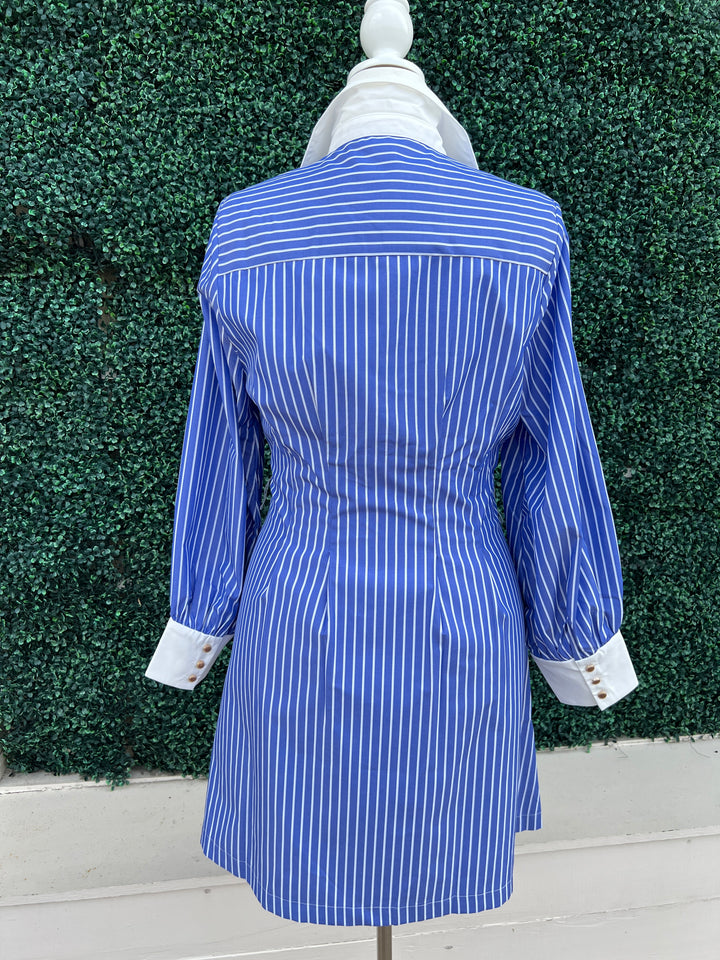 Fit &amp; Flair Pinstripe Shirt Dress