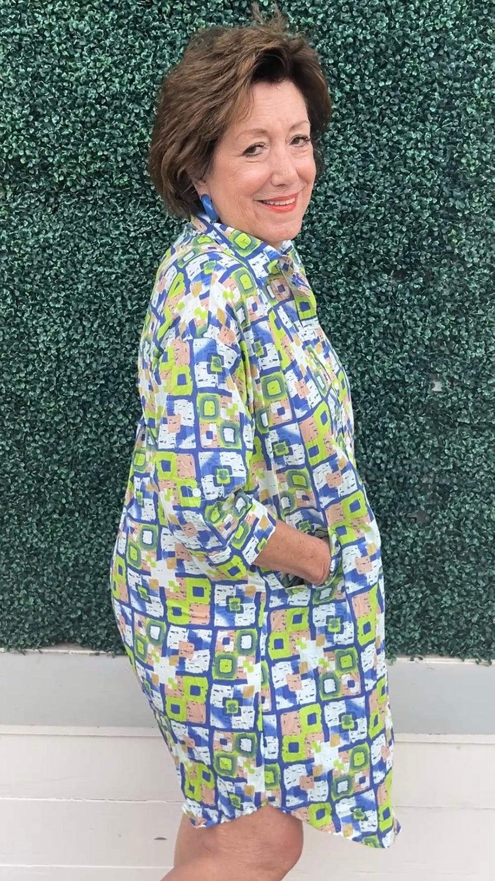 chartreuse shirt dress Marea Short Sleeve Shirt Dress