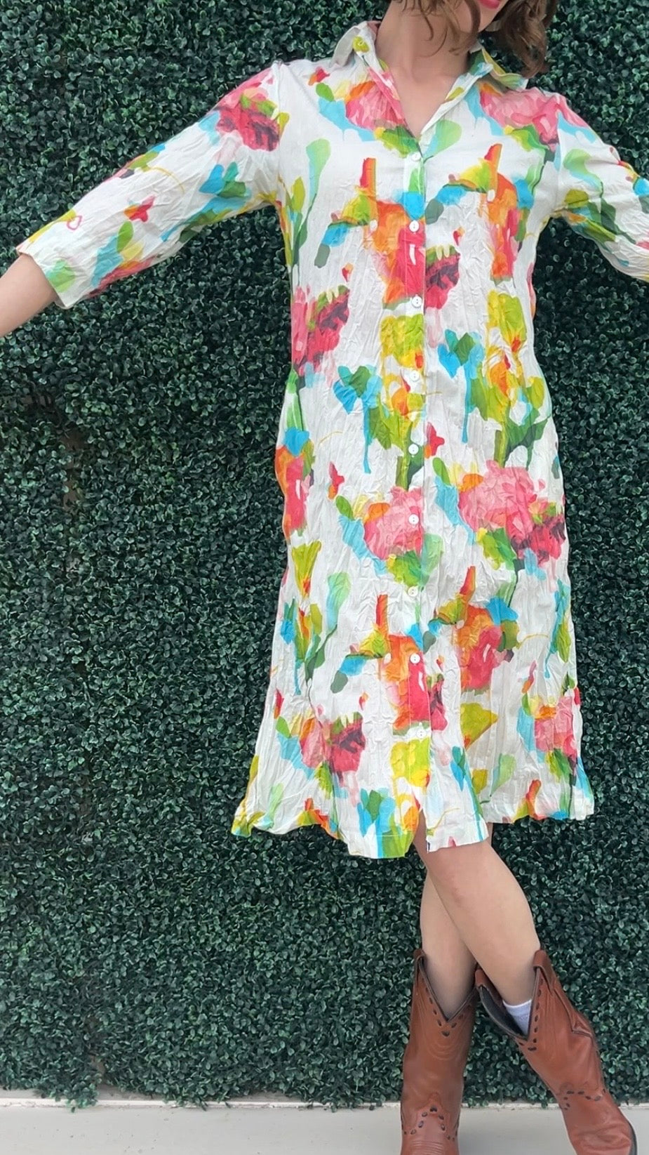 JAL Elbow Shirt Dress