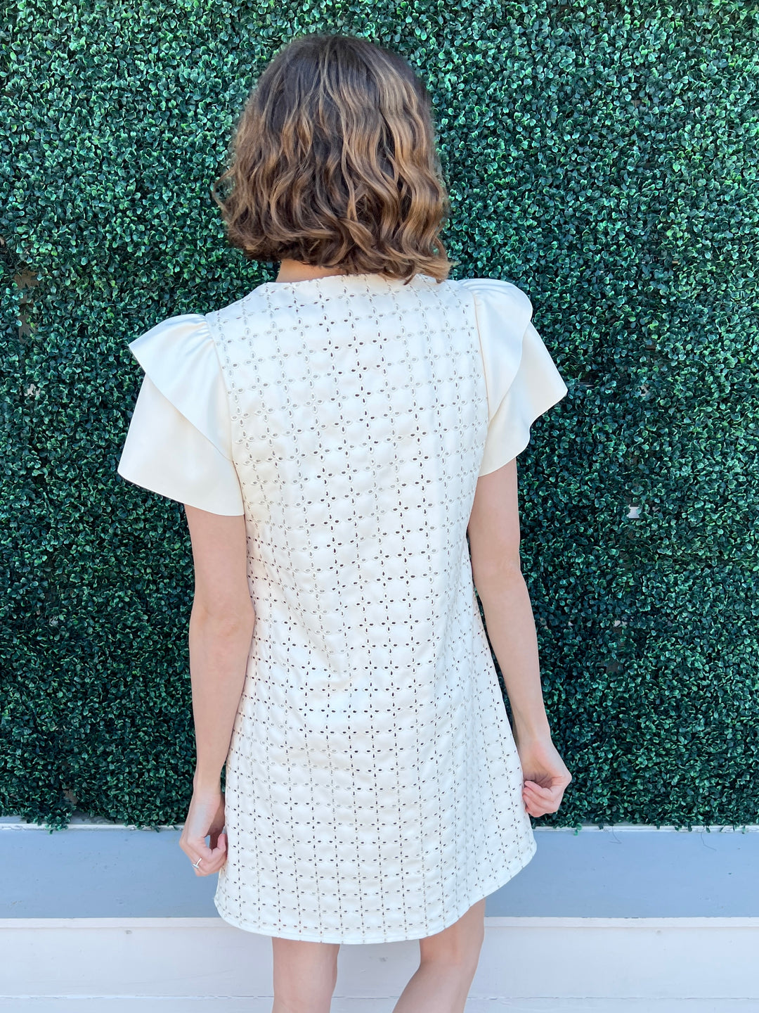 Vegan Leather Eyelet Dress