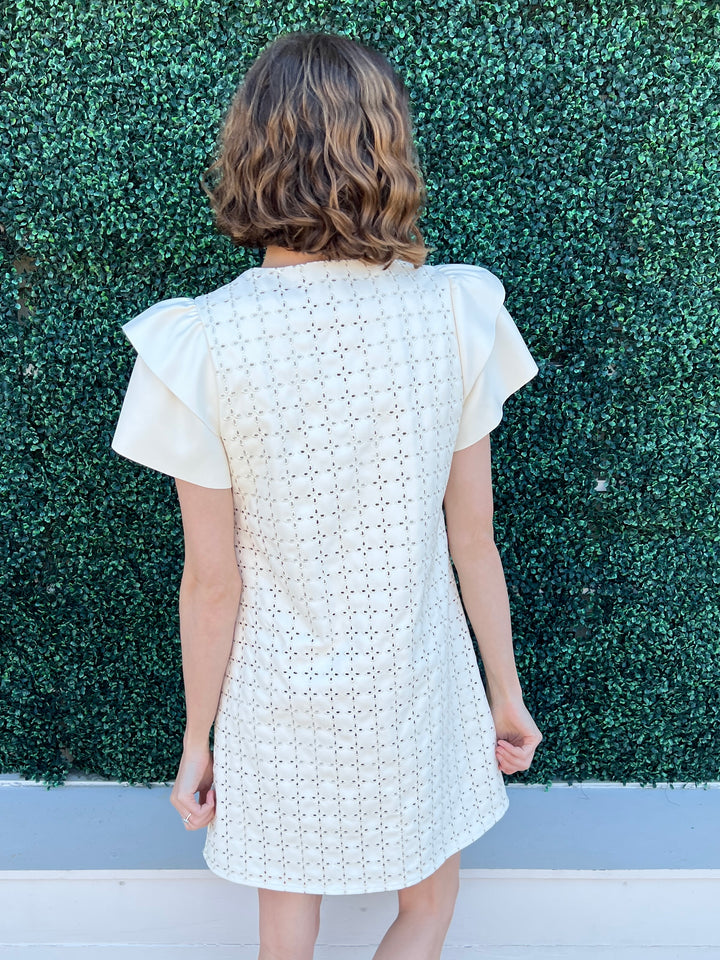 Vegan Leather Eyelet Dress