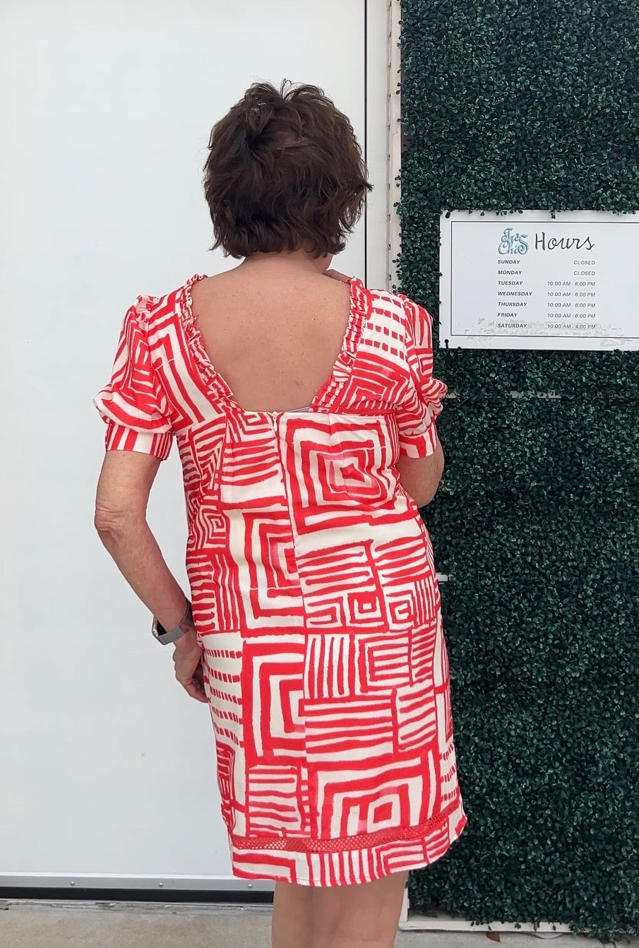 Red Echo Square Back Sheath Dress