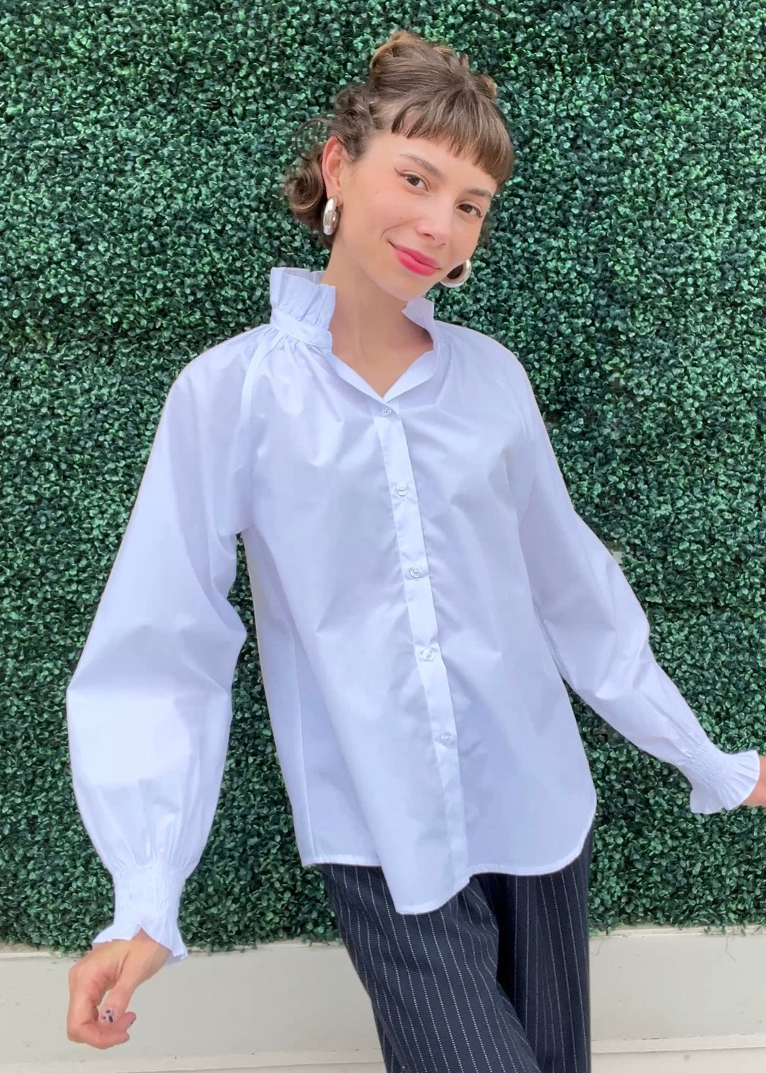 Long Sleeve Cotton Blouse