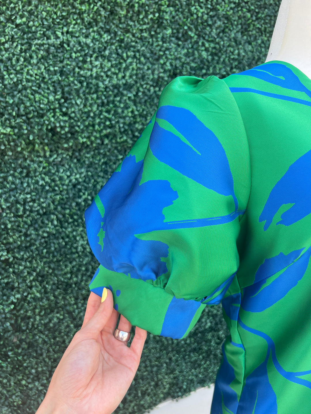 bright blue and green dress Women's Paradisa Atlantis Green & Blue Color Block Maxi Dress | Size: S