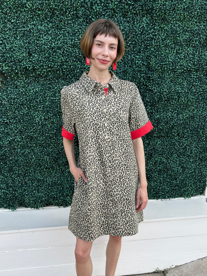 Cotton Leopard and Red Dress
