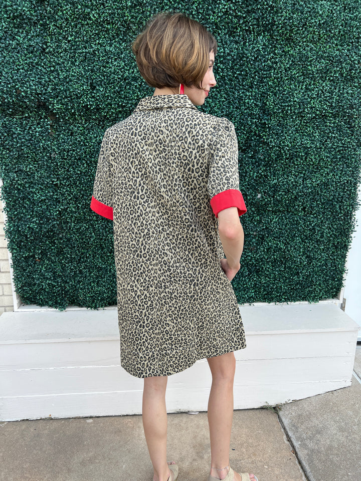Cotton Leopard and Red Dress