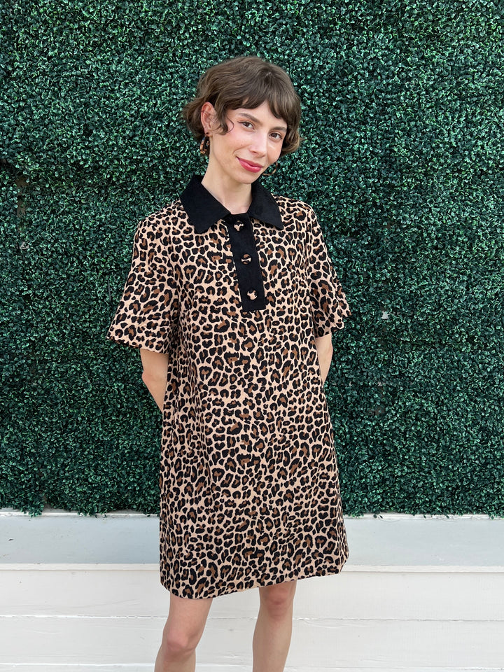 Fall Cheetah Corduroy Dress