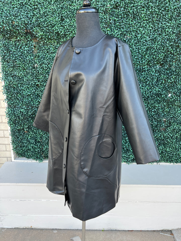 Mod Pleather Coat Dress