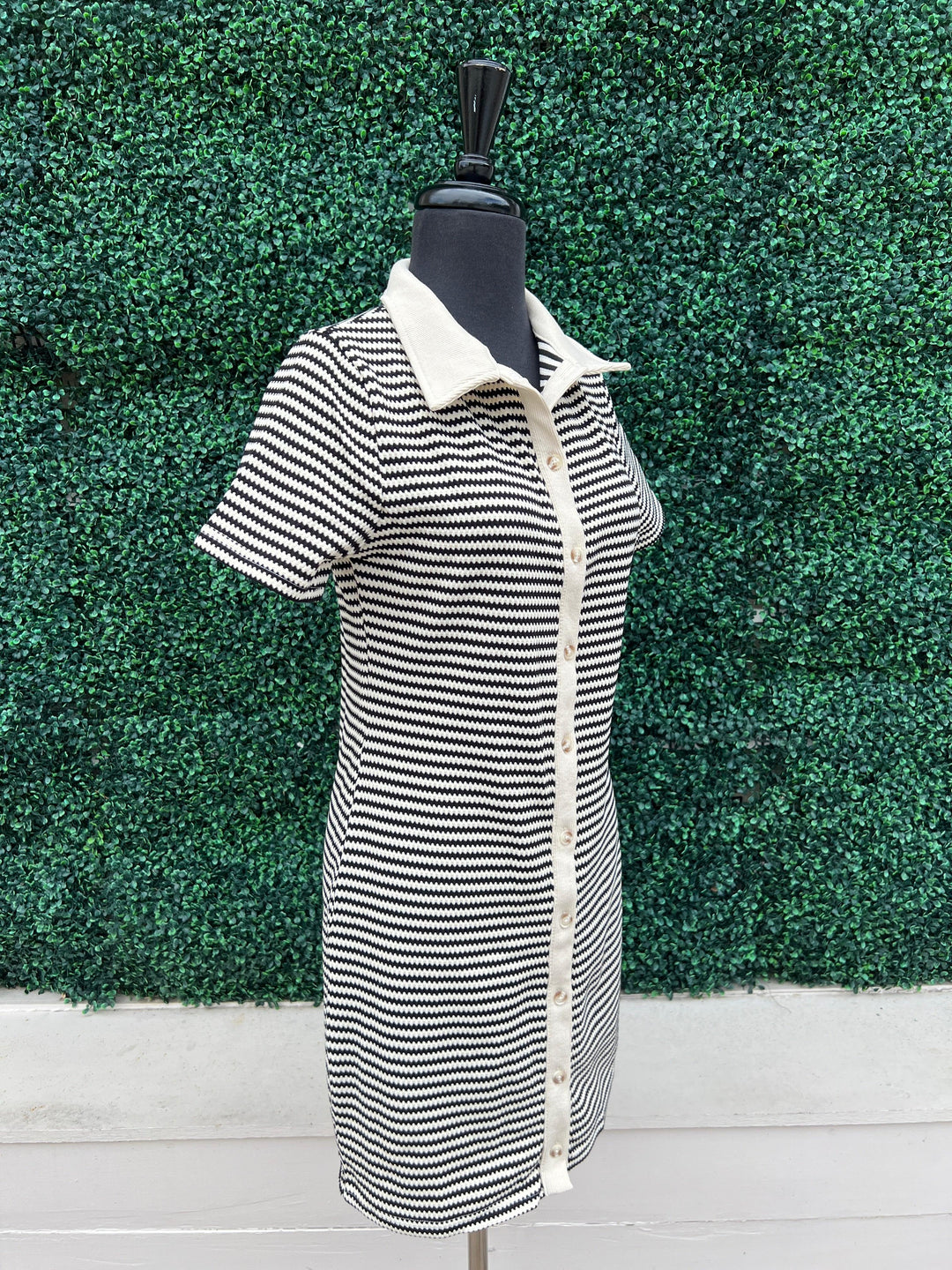she and sky striped dress Striped Button-Down Mini Dress - She + Sky