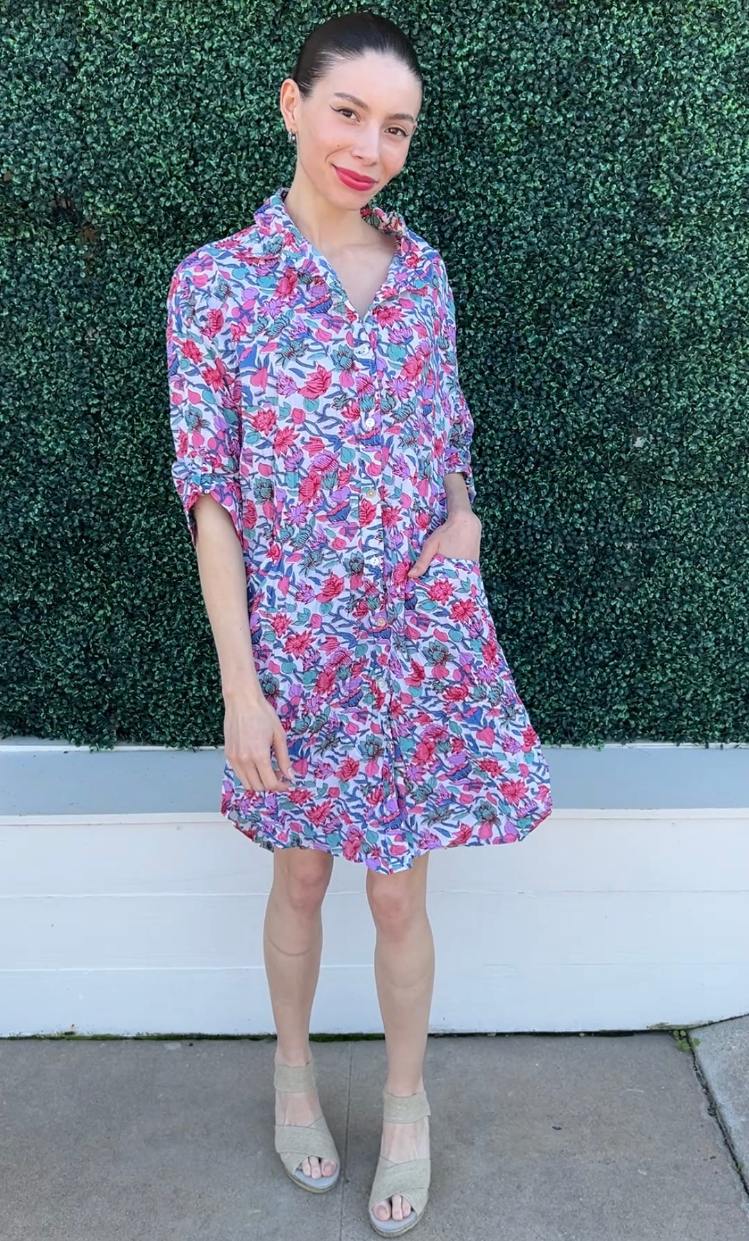 JIJI Lilac Print Cotton Shirt Dress |Quality Women's Boutique Clothing Trs Chic Boutique JIJI Lilac Print Cotton Shirt Dress |Quality Women's Boutique Clothing Trs Chic Boutique