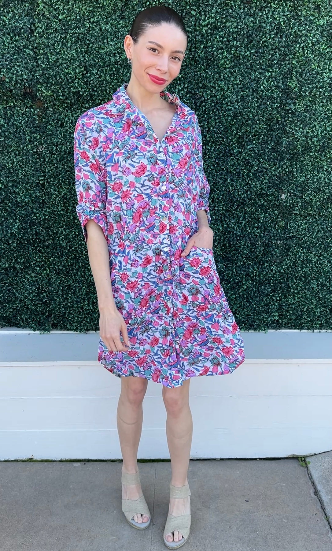 JIJI Lilac Print Cotton Shirt Dress |Quality Women's Boutique Clothing Trs Chic Boutique JIJI Lilac Print Cotton Shirt Dress |Quality Women's Boutique Clothing Trs Chic Boutique