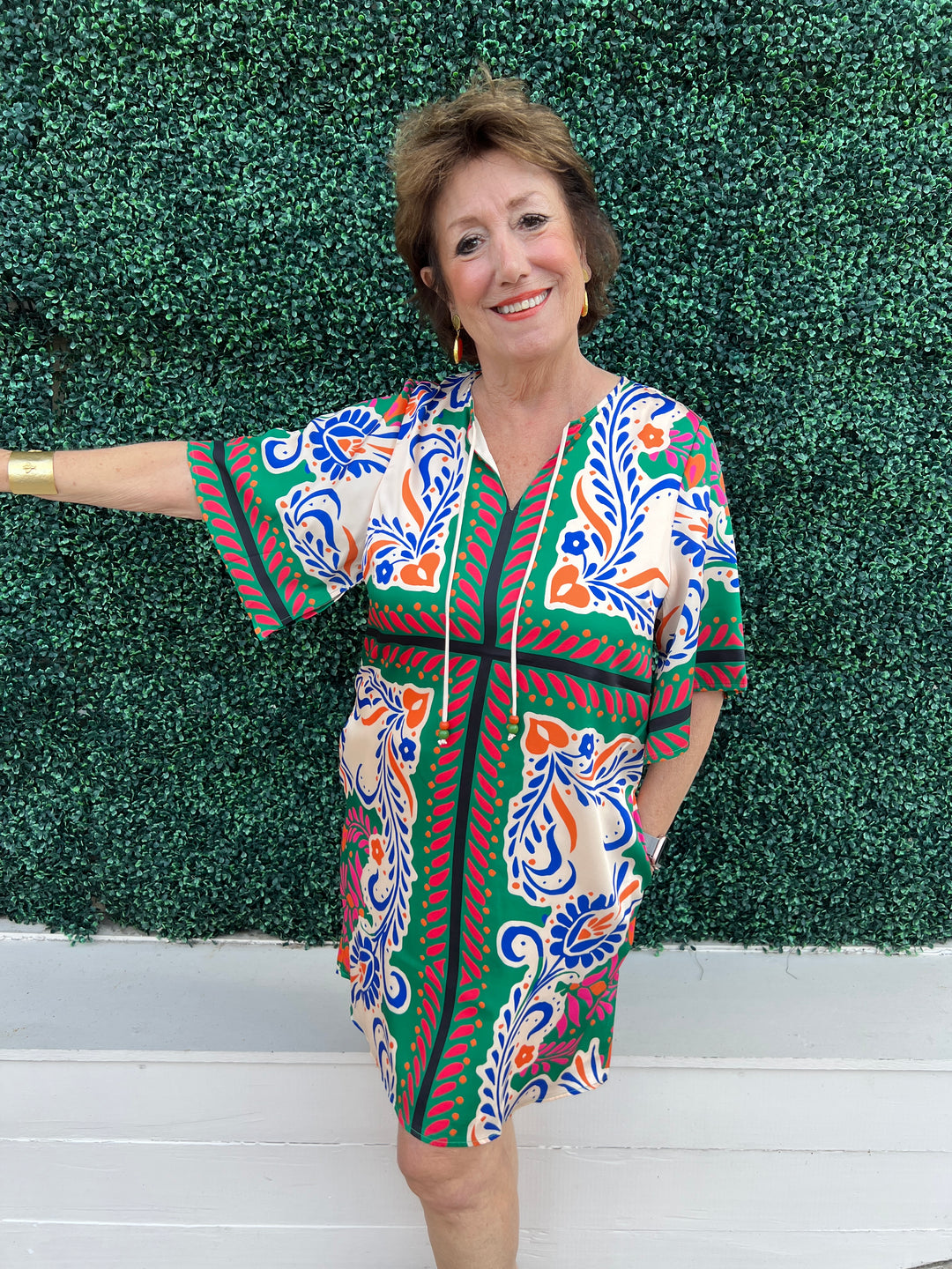 kimono short sleeve dress Maryann Short Kimono Sleeve Palm Print Maxi Dress Navy MEDIUM