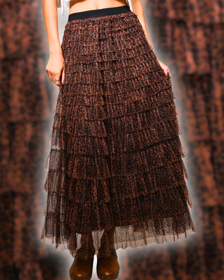 Leopard Tulle Maxi Skirt Southern Style Texas Fall Outfit Ideas