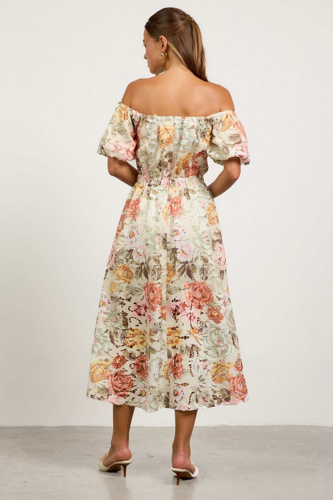 off shoulder spring dresses Floral Lace Maxi Dress nine britton | Dresses Loafer & Slip On MODEL INFO Model is Dress's Color:3#-Yellow