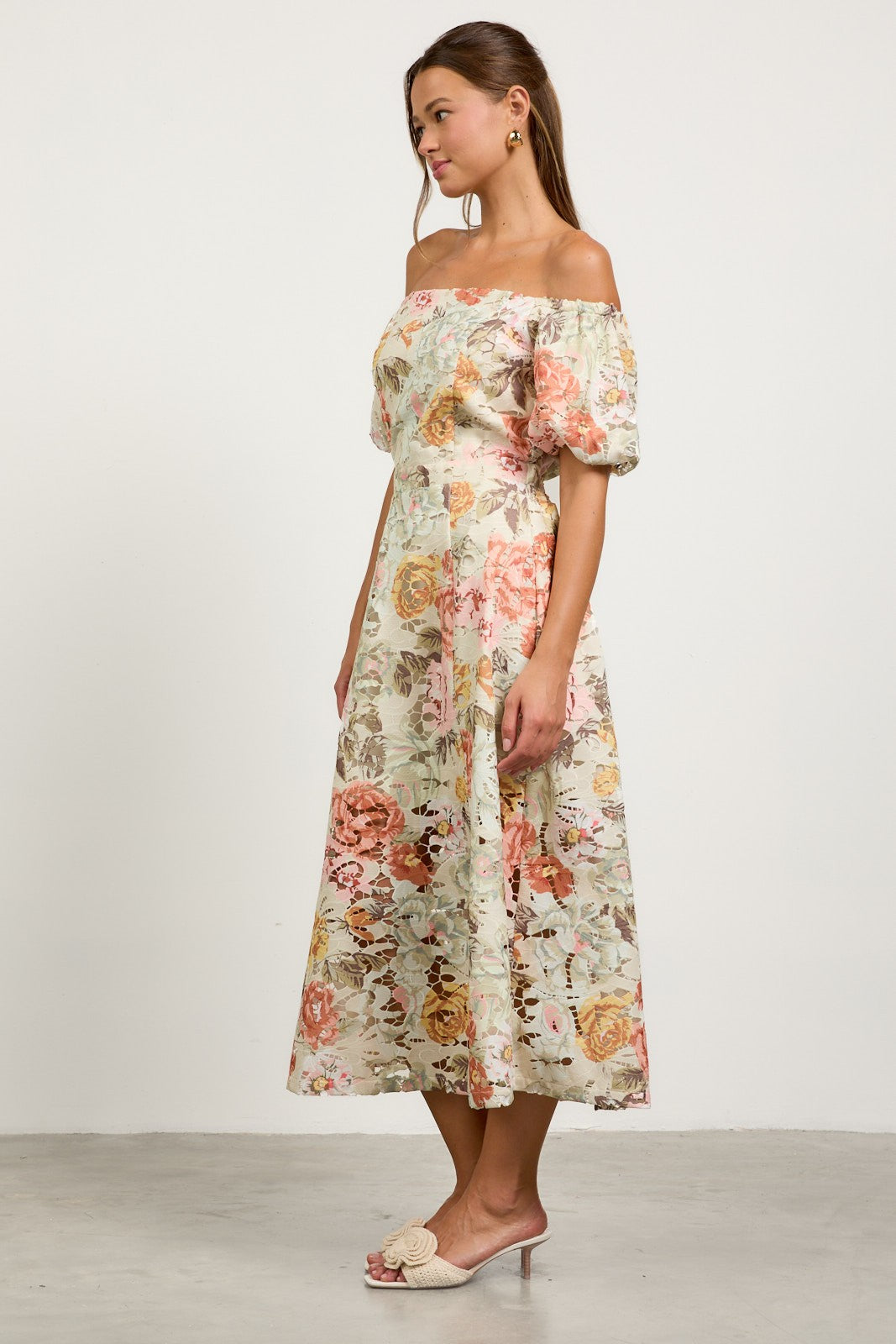 Off Shoulder Floral Lace Maxi Dress | Mother of the Bride Dress Sage / XS Off Shoulder Floral Lace Maxi Dress | Mother of the Bride Dress Sage / XS