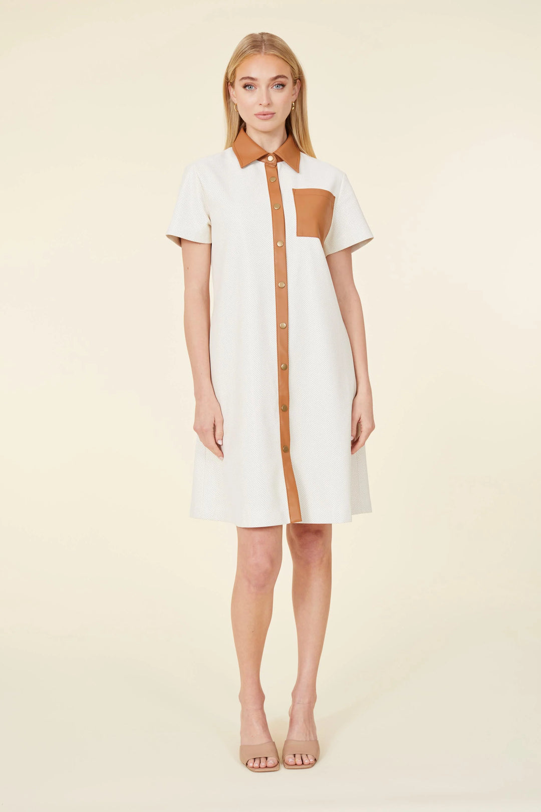 pleather shirt dress The Lennon Faux Leather Shirt Dress M