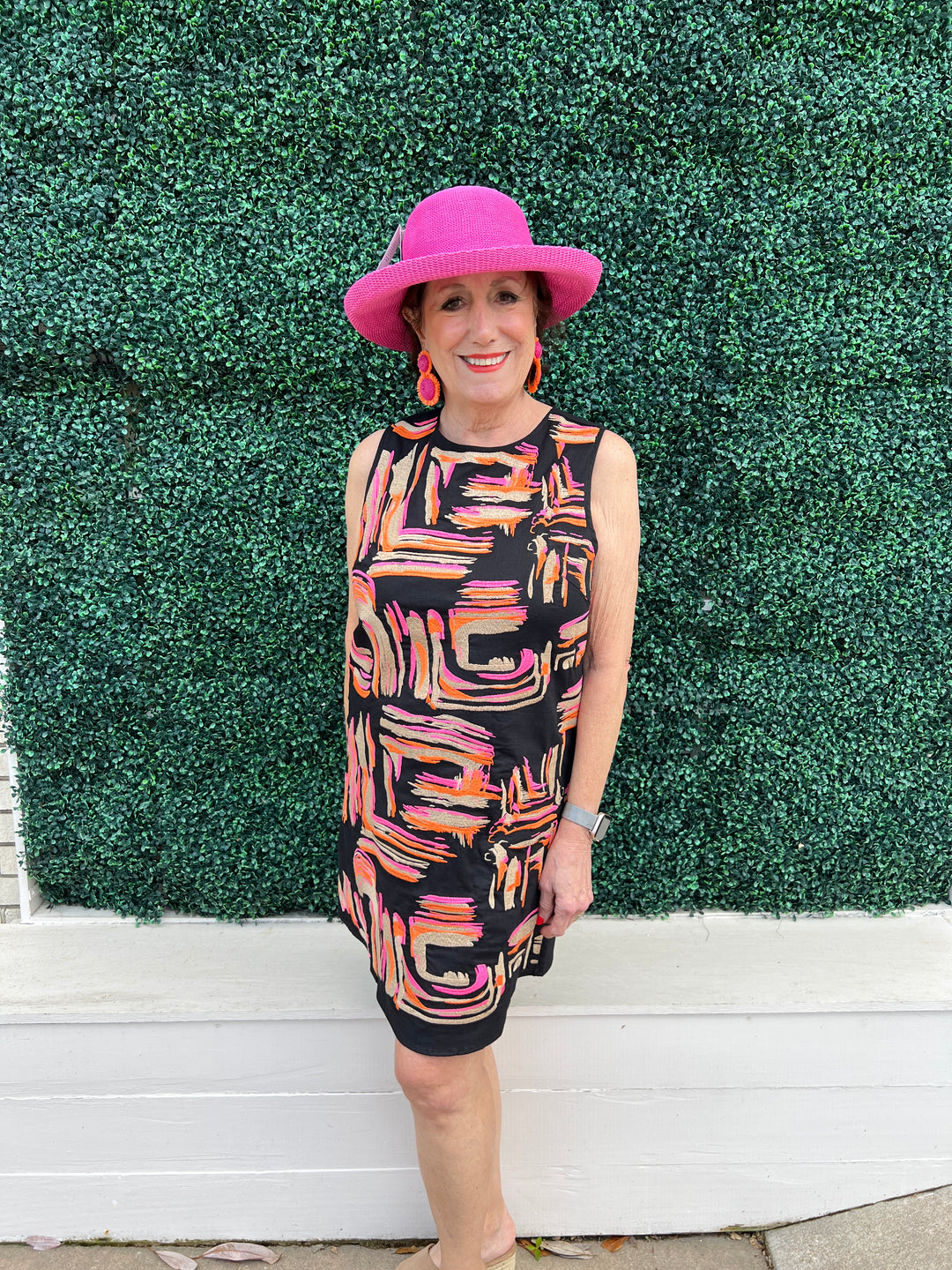 Embroidered Paint Stroke Dress