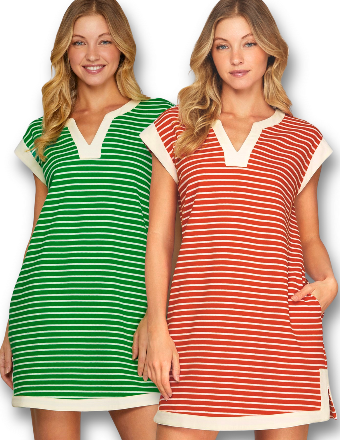 Pique Stripe Cap Sleeve Dress Pique Stripe Cap Sleeve Dress