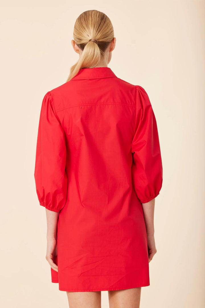 Red Cotton balloon Sleeve Dress/Tunic Dolce Cabo