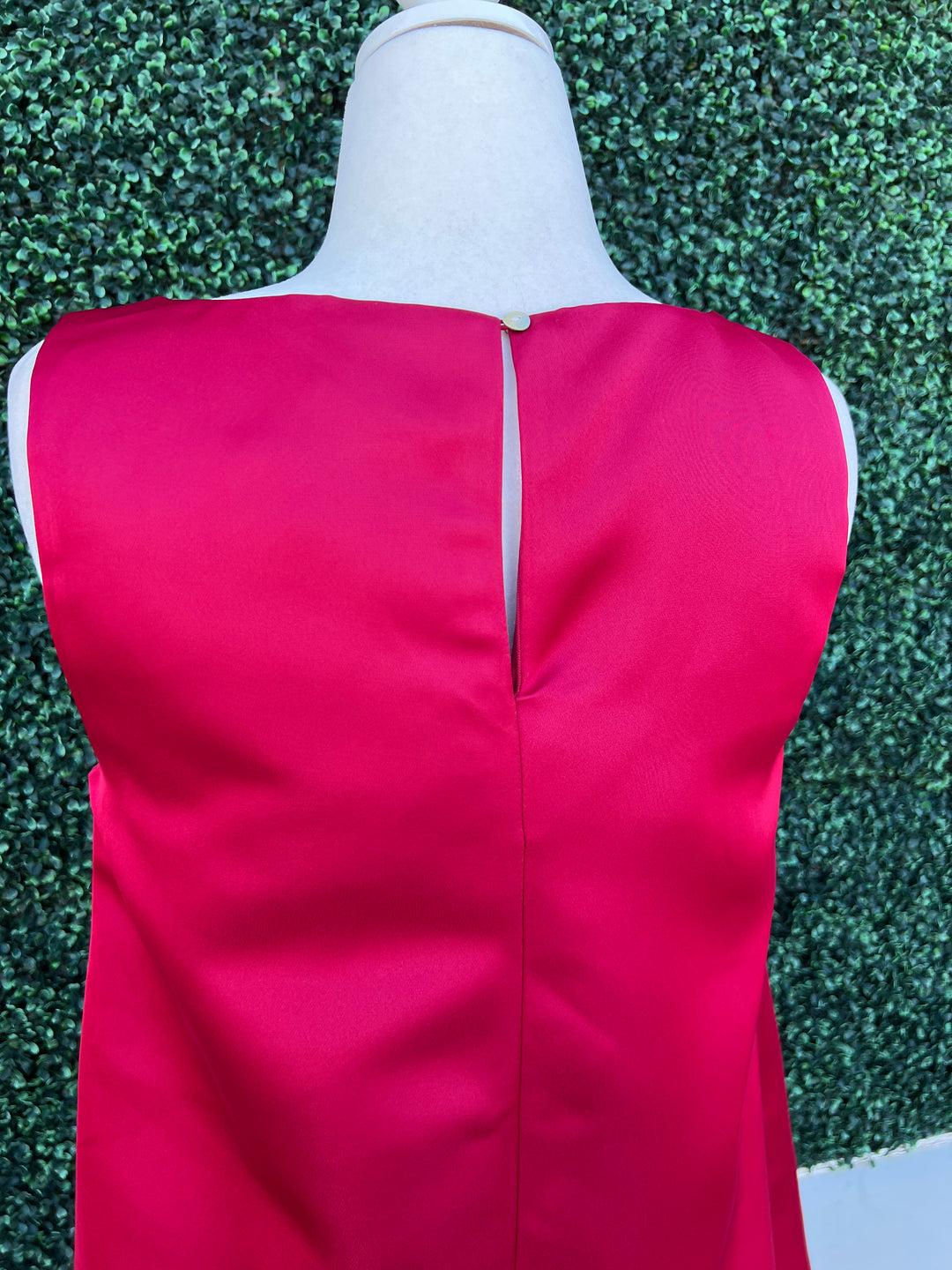 Red Gold Button Keyhole Dress glam brand women's boutique holidays outfit aline