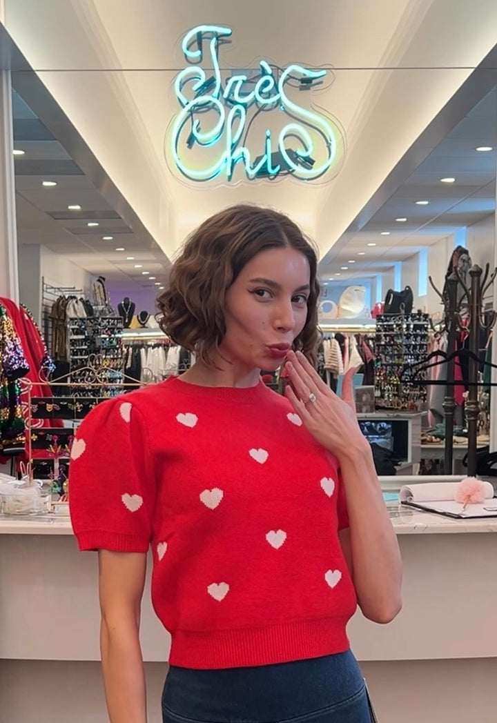 Red Heart Sweater Tee She and Sky Valentines