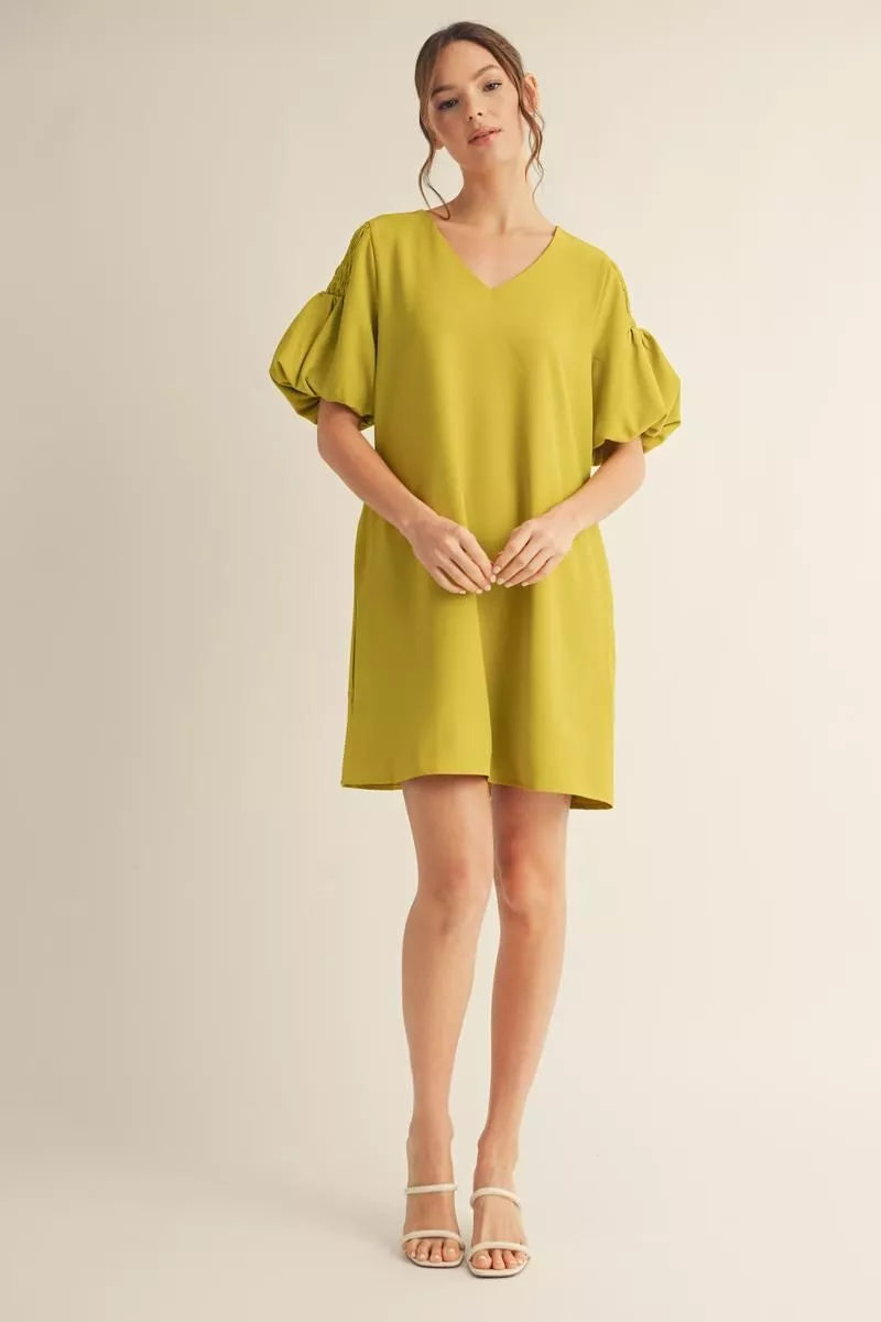 Shirred Short Sleeve Sheath | Jodifl