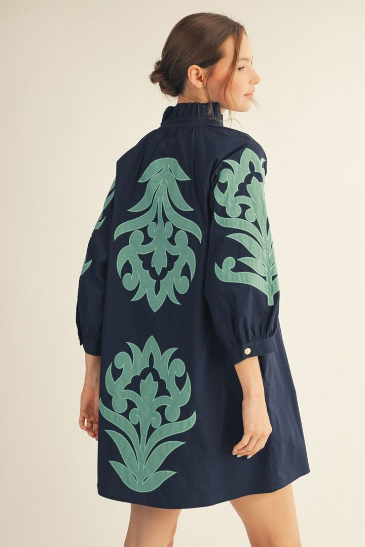 Western Turquoise Applique Dress southern style rodeo