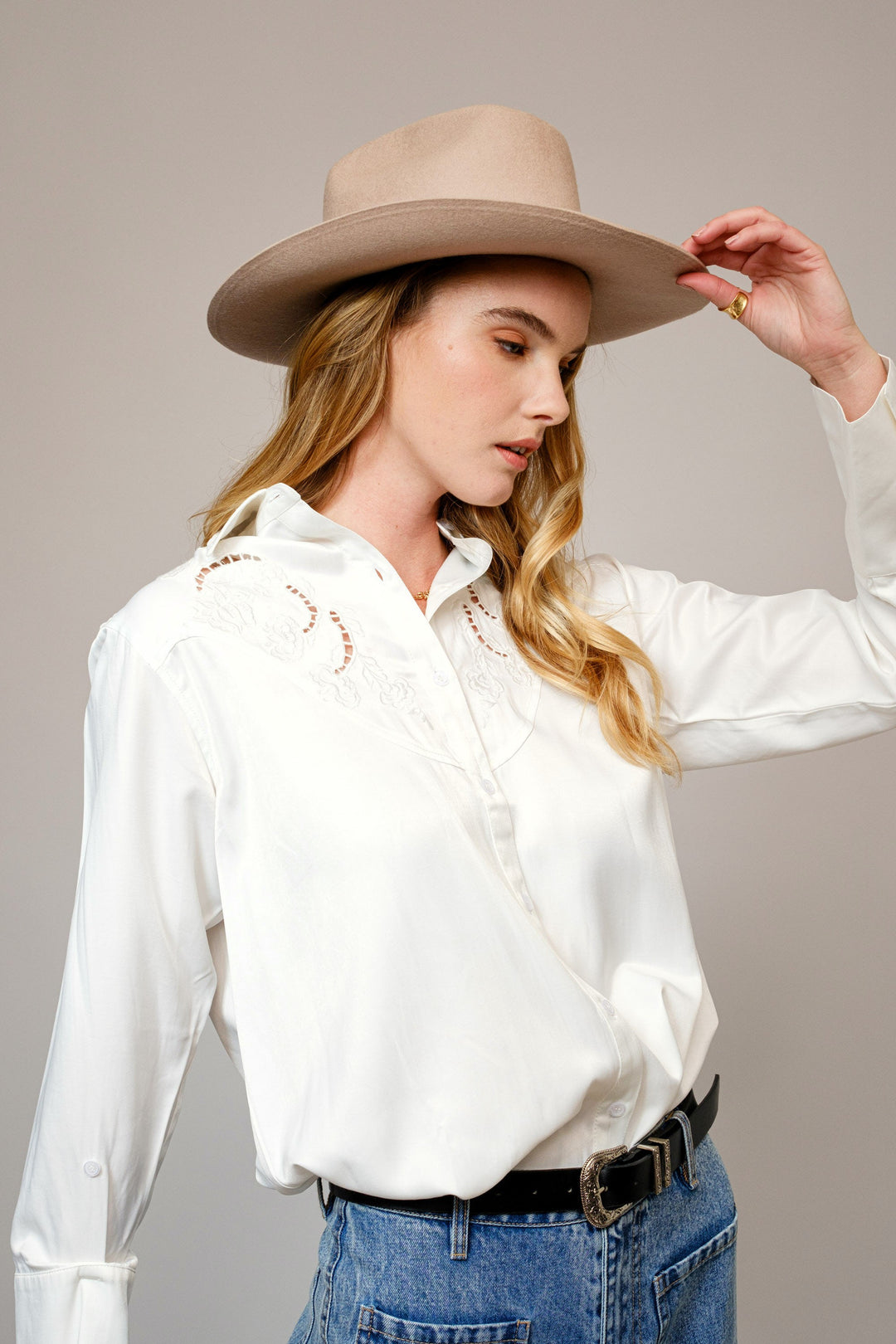 White Western Button Up White Western Button Up