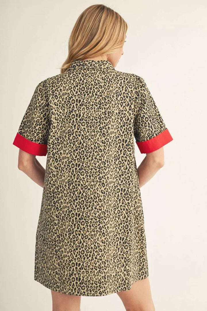 Cotton Leopard and Red Dress