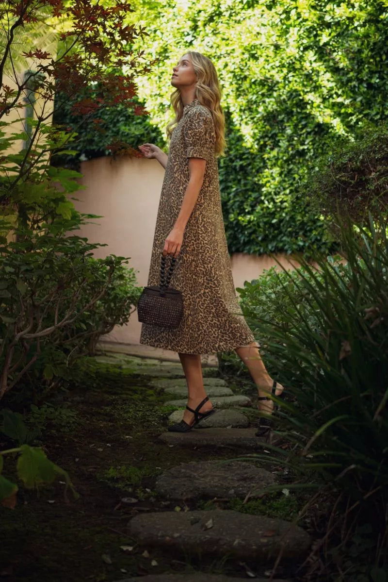 Cotton Animal Print Maxi Dress