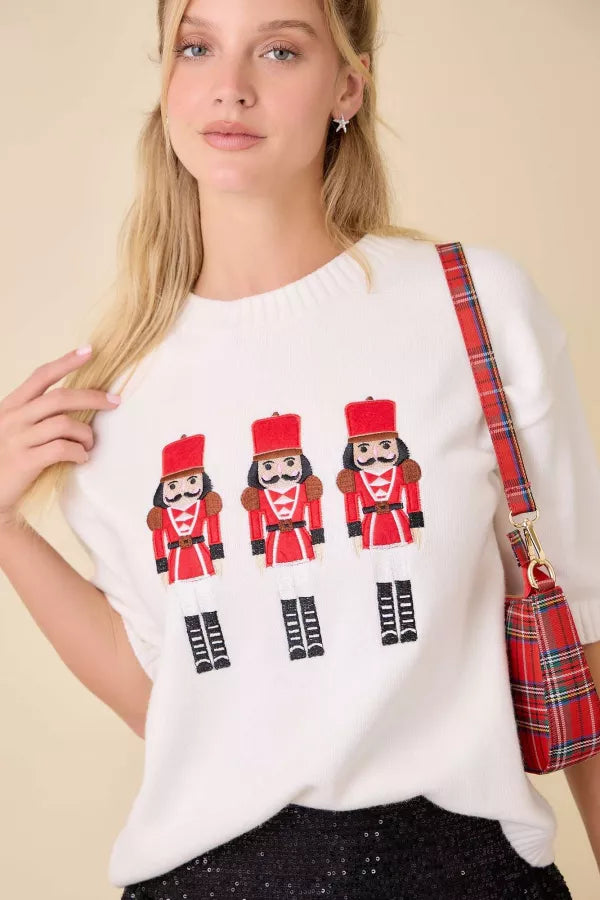 Short Sleeve Nutcracker Sweater